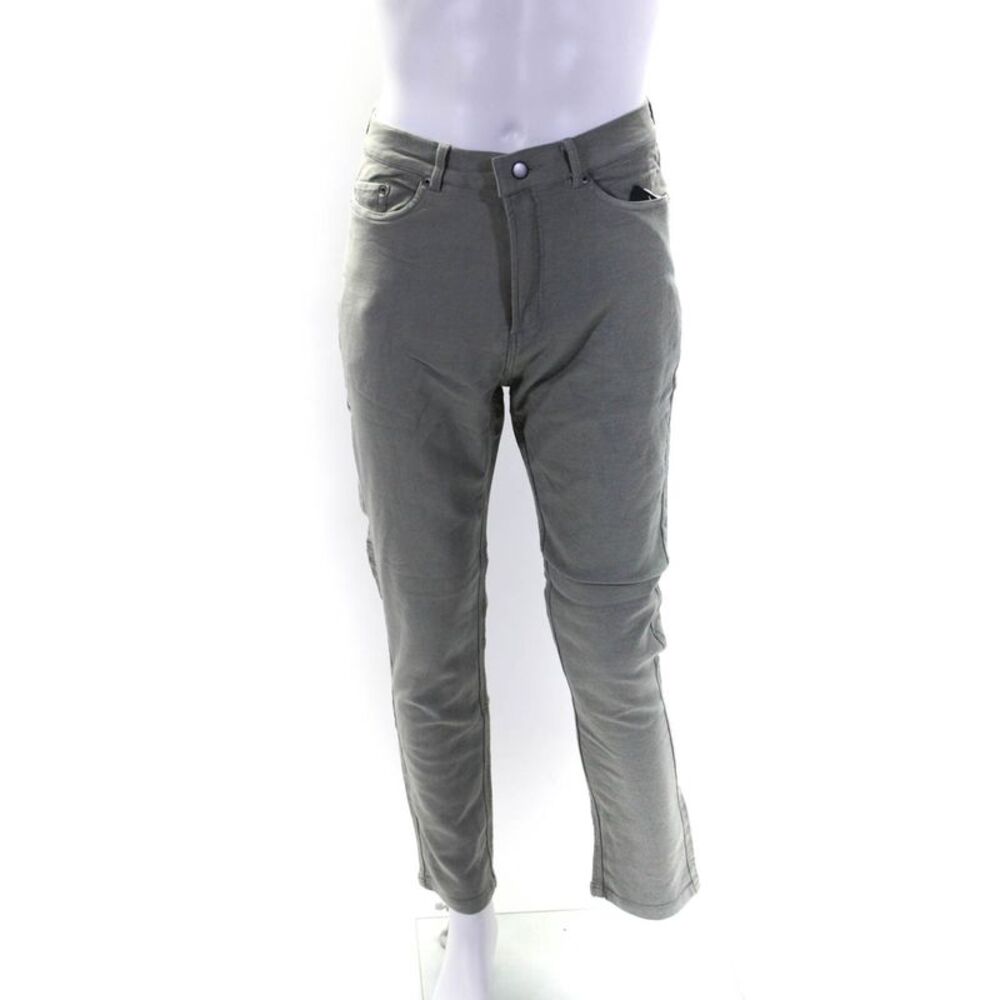 Magaschoni Men's Button Closure Five Pockets Straight Leg Pant Green Size 34